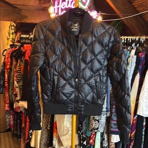 TNA Black Quilted Bomber Jacket